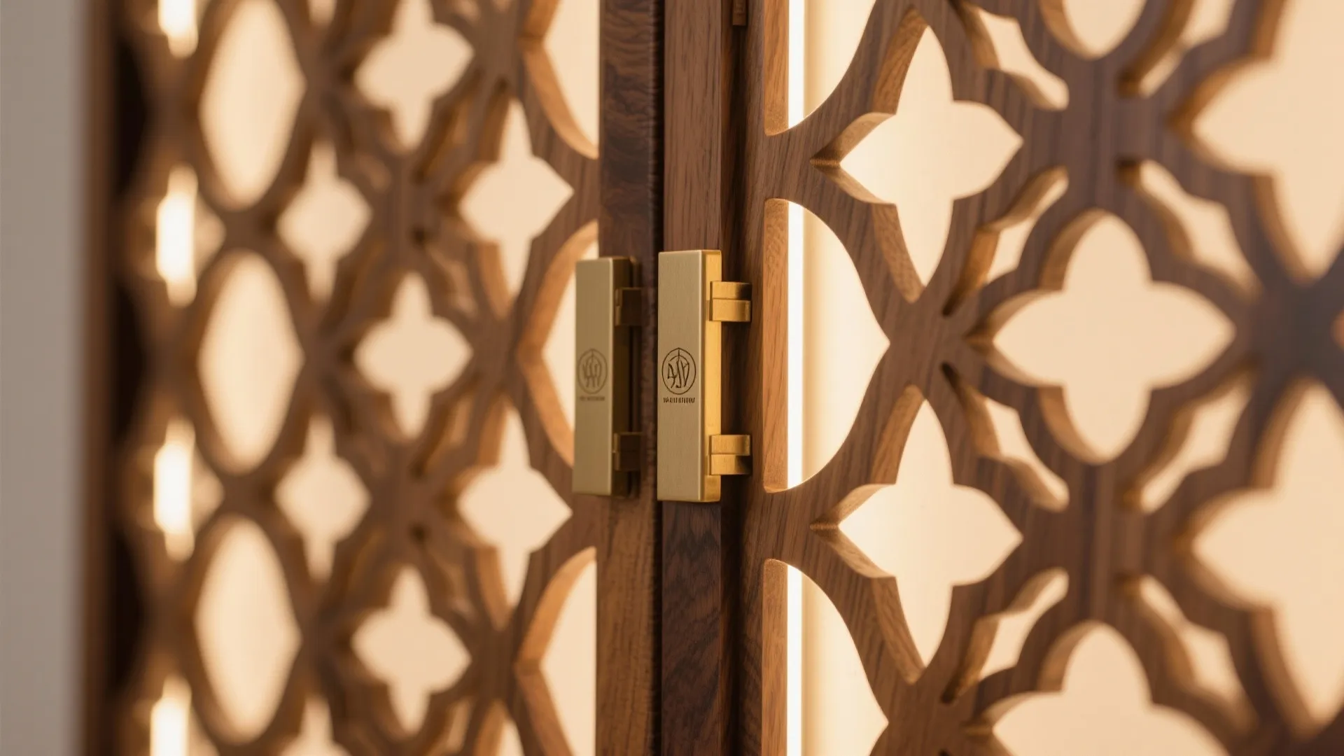 Jaali doors and warm backlighting