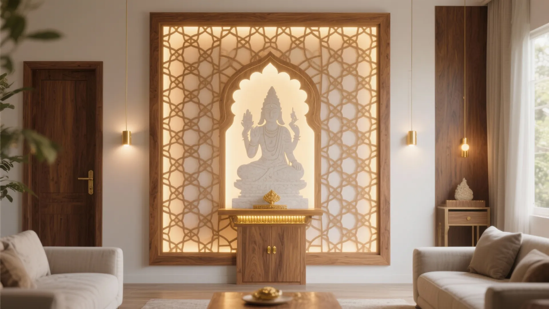 Translucent Jaali Backdrop for Light and Privacy