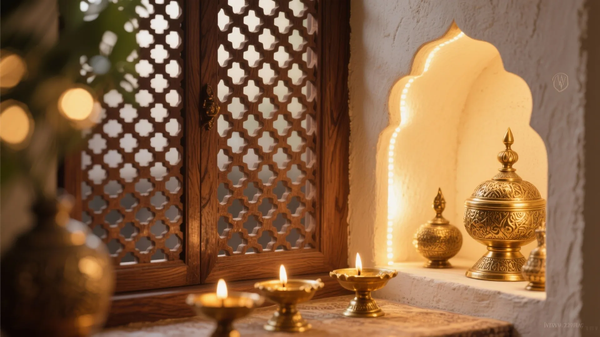 Jaali Screens and Arched Niches with Backlighting