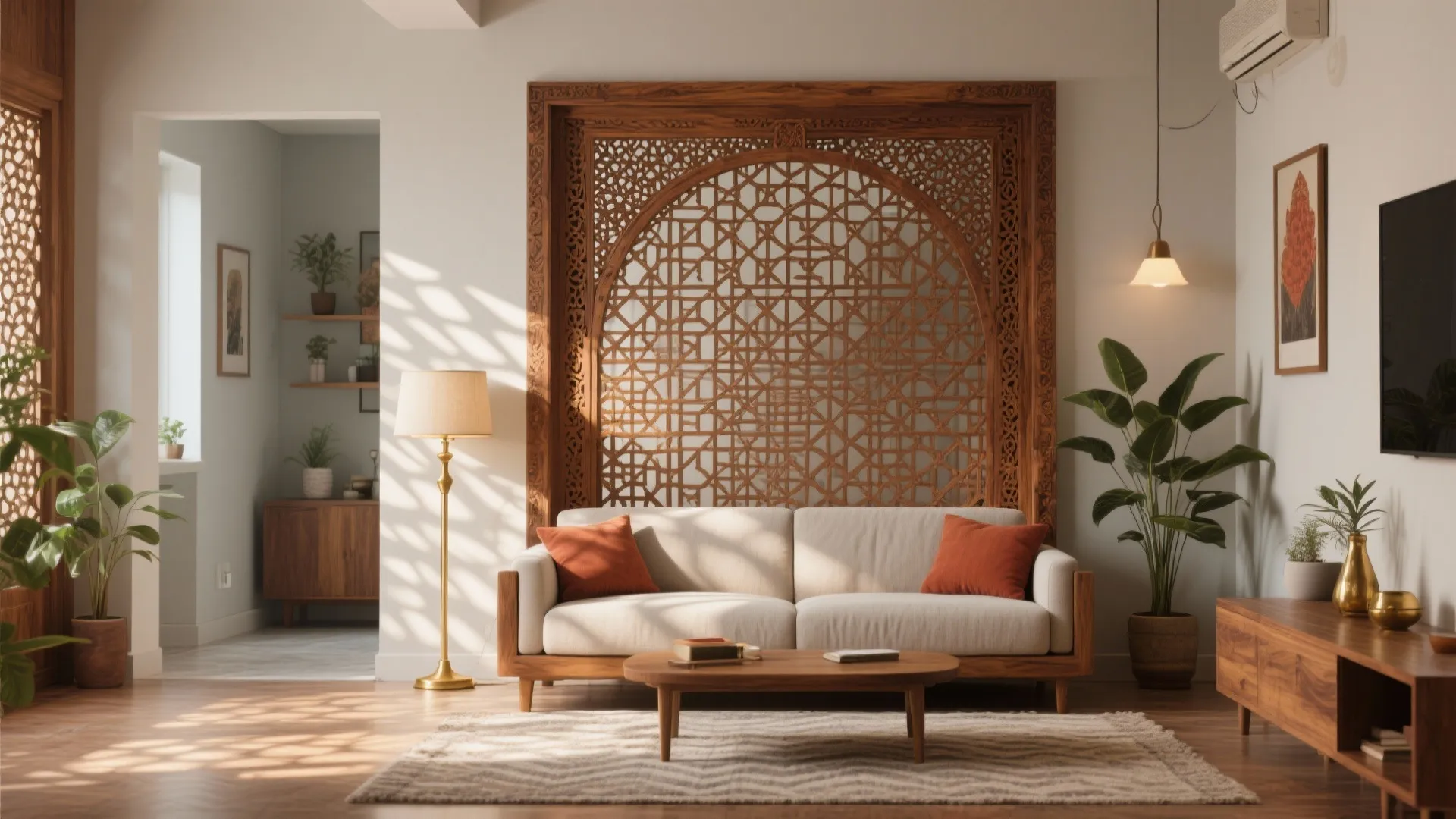 Jaali Patterns and Carved Wood Accents