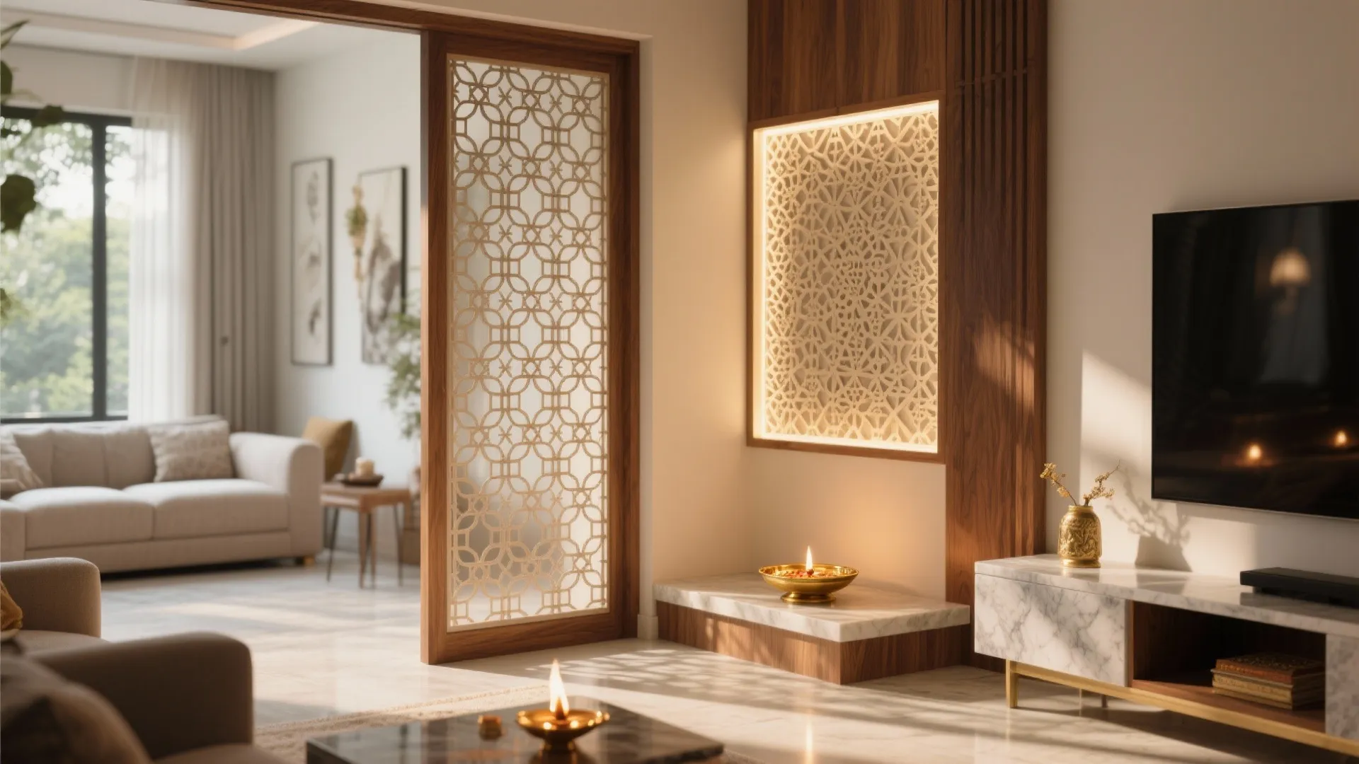 Translucent Jaali Partition