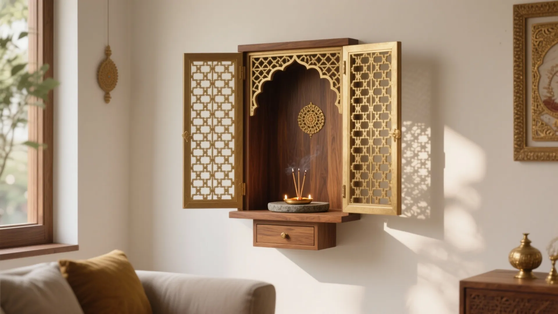 [Section: Inspirations] Minimal Jaali Pooja Niche