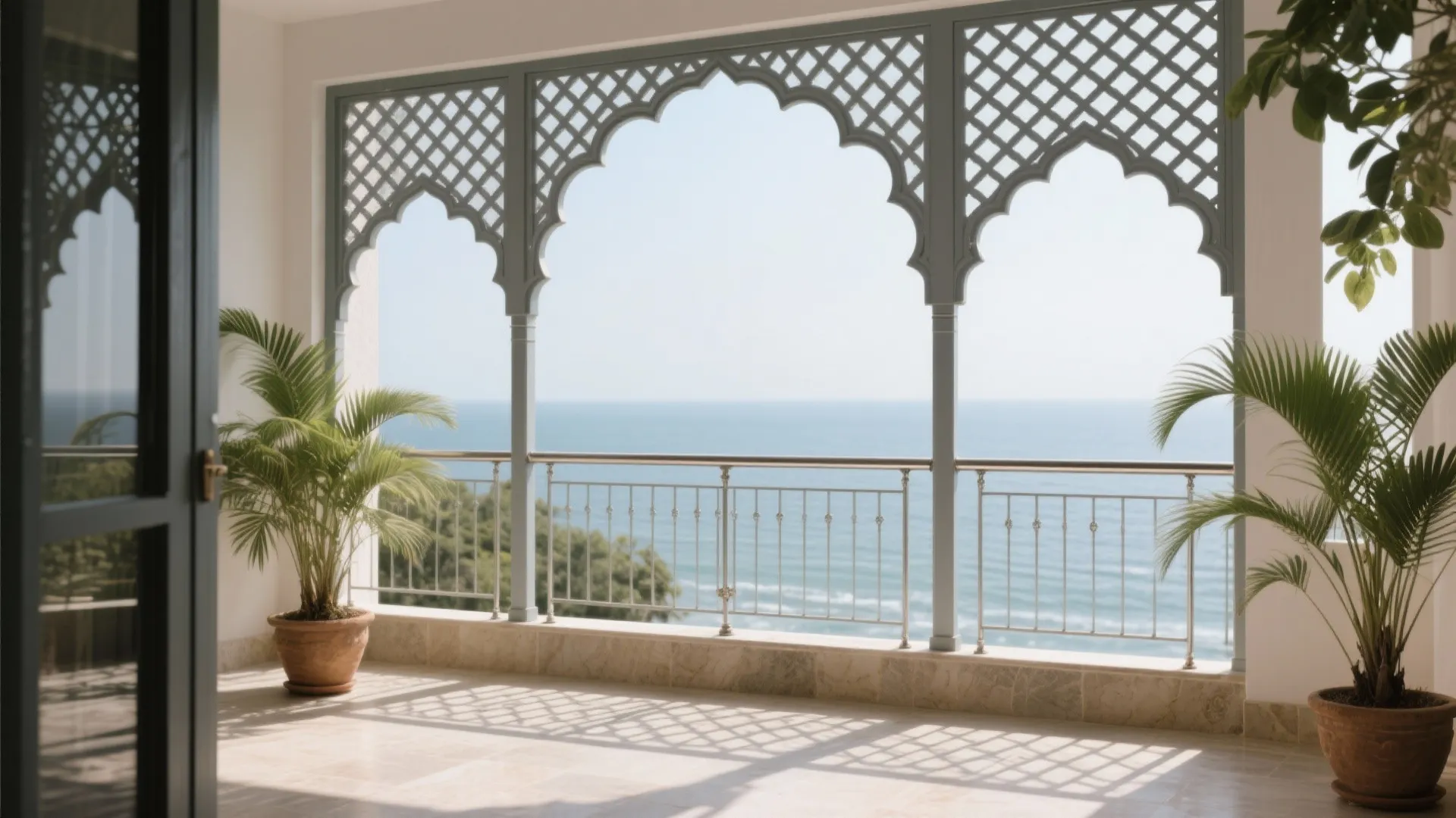 4) Jaali screens and perforated metal for ventilated privacy