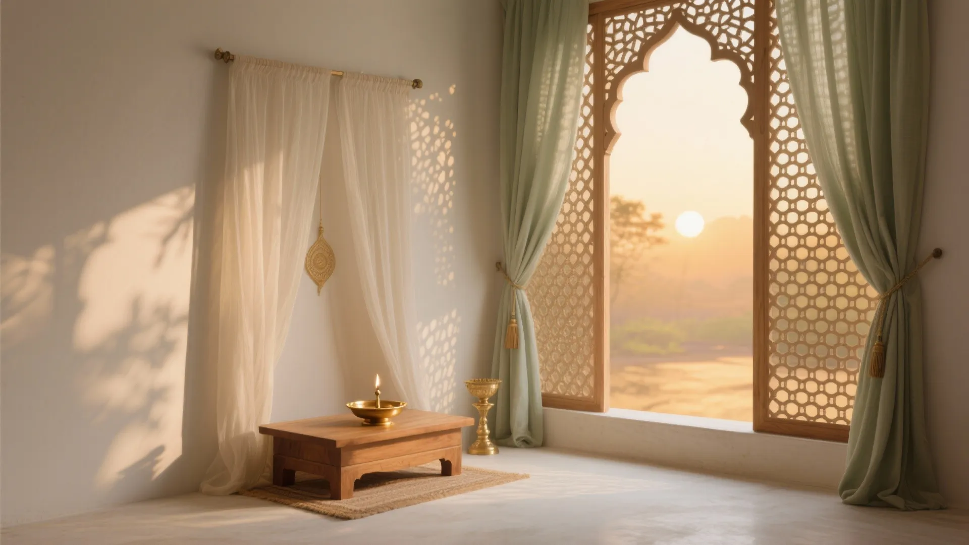 Jaali Pattern Screen + Sheer Backing