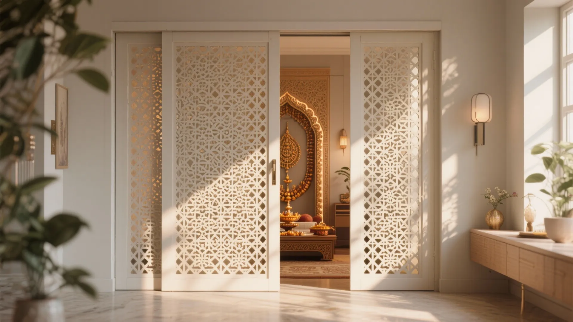Sliding Doors with Jaali Work