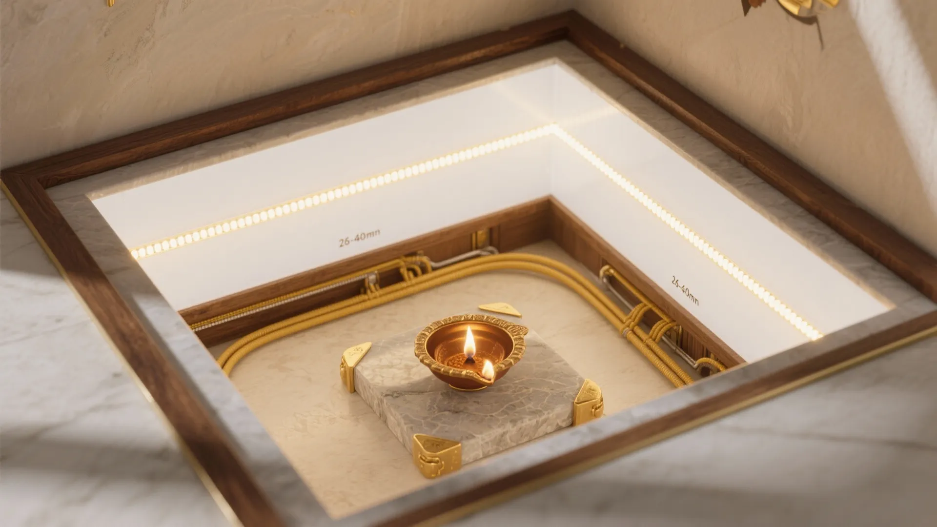 Backlit jaali panel for a sacred glow