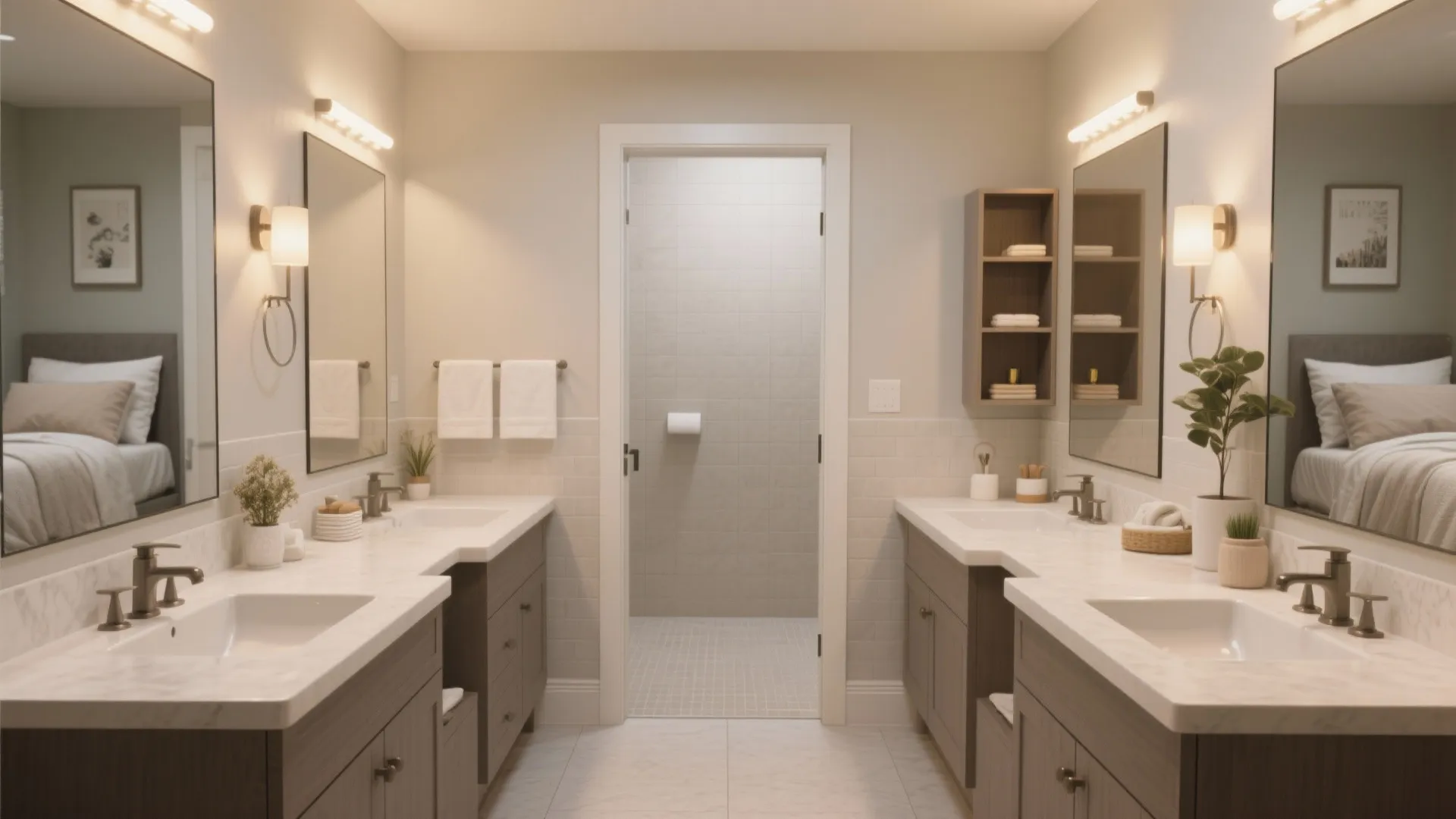 2. Jack-and-Jill bath for family-friendly flow