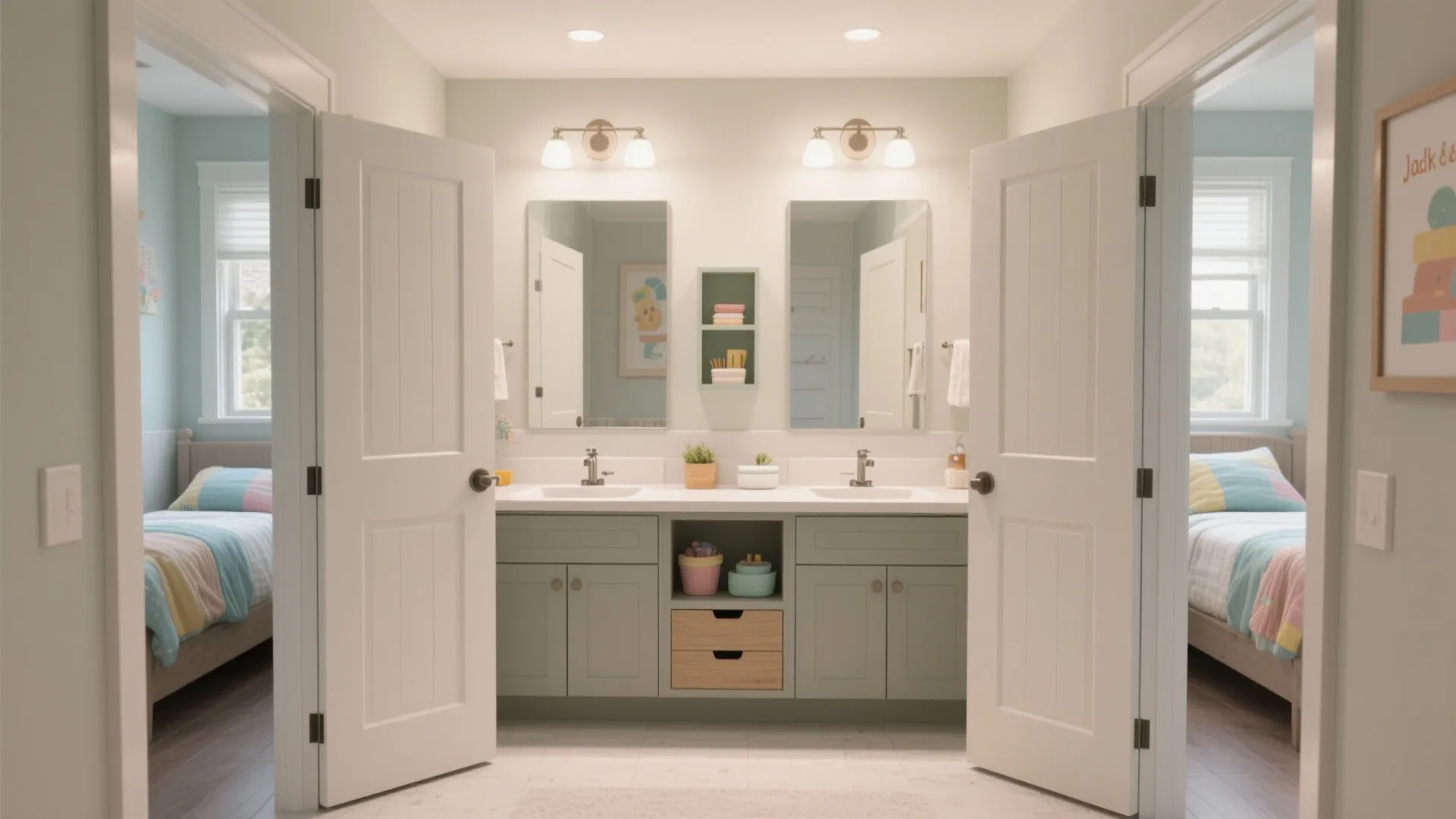 3. Jack-and-Jill Between Two Bedrooms