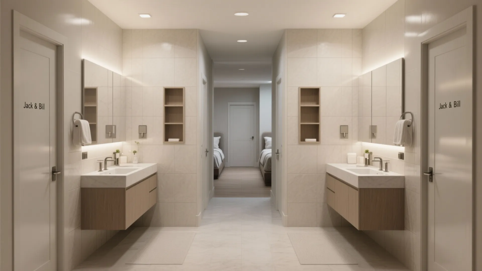 4. Jack-and-Jill Bath Between Two Bedrooms