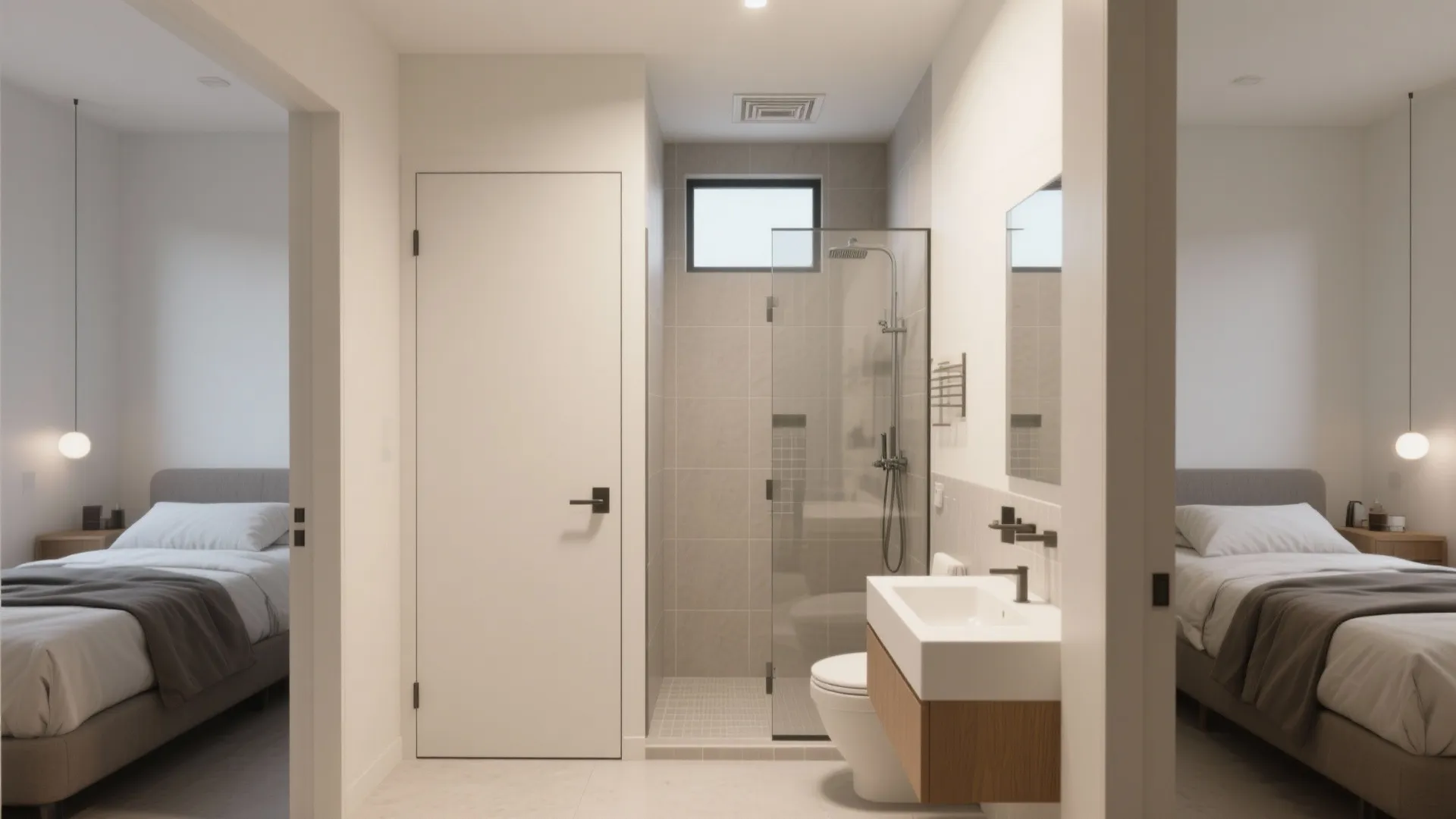 5. Bathrooms placed to serve multiple bedrooms