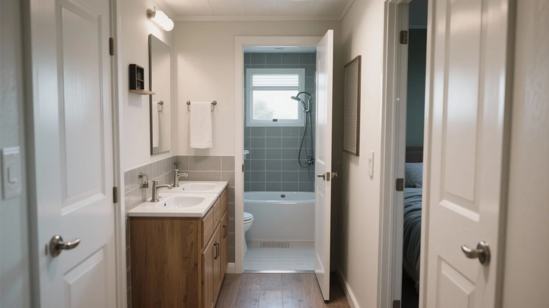 1. Jack-and-Jill Bathroom to Save Circulation Space