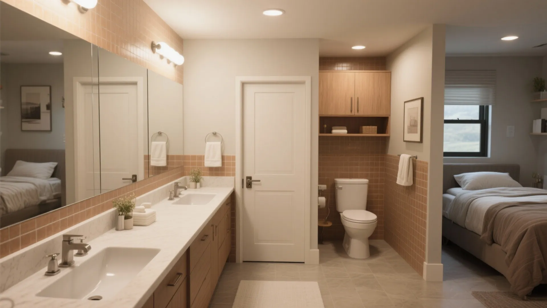 2. Jack-and-Jill Bathroom to Maximize Efficiency