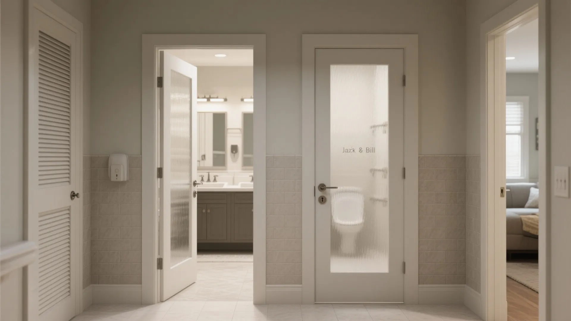 2. Jack-and-Jill with a Private Powder Room