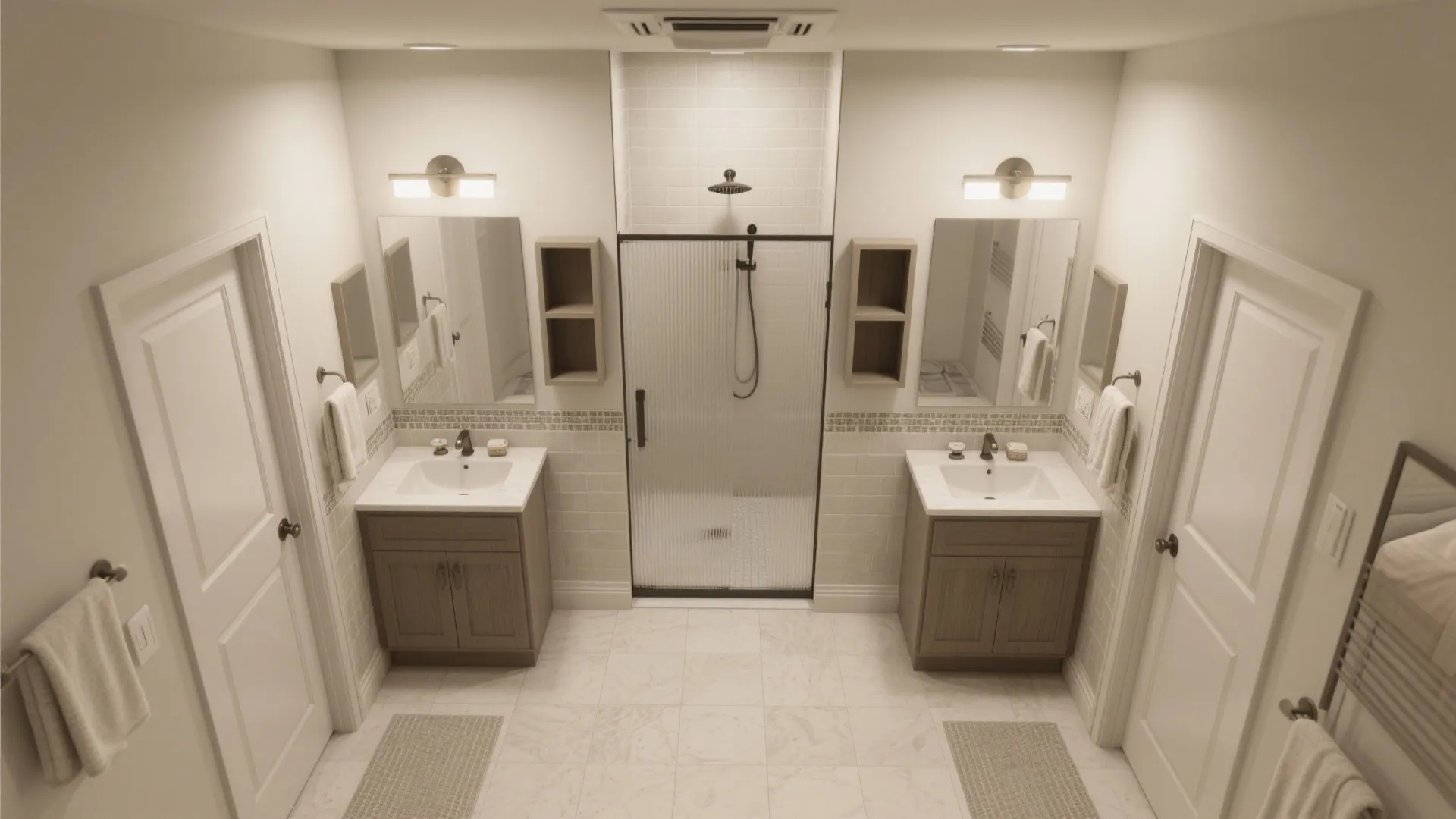 3. Jack-and-Jill Bathroom with Privacy Boosts