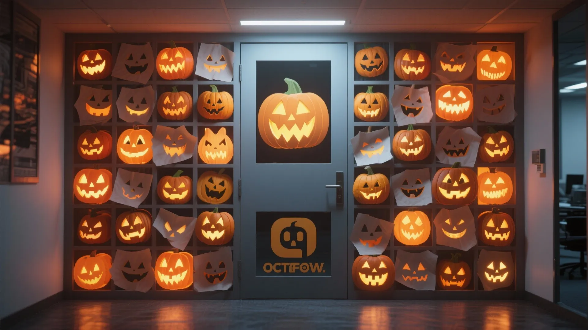 10. Jack-o’-Lantern Wall