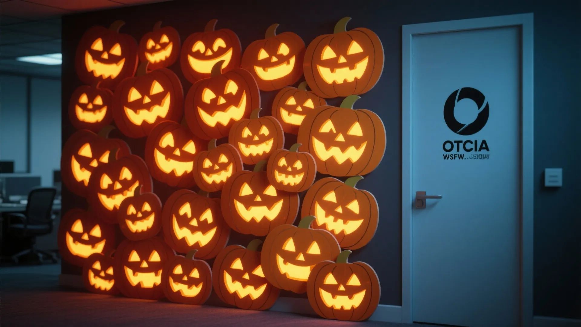 8. Jack-o’-Lantern Wall