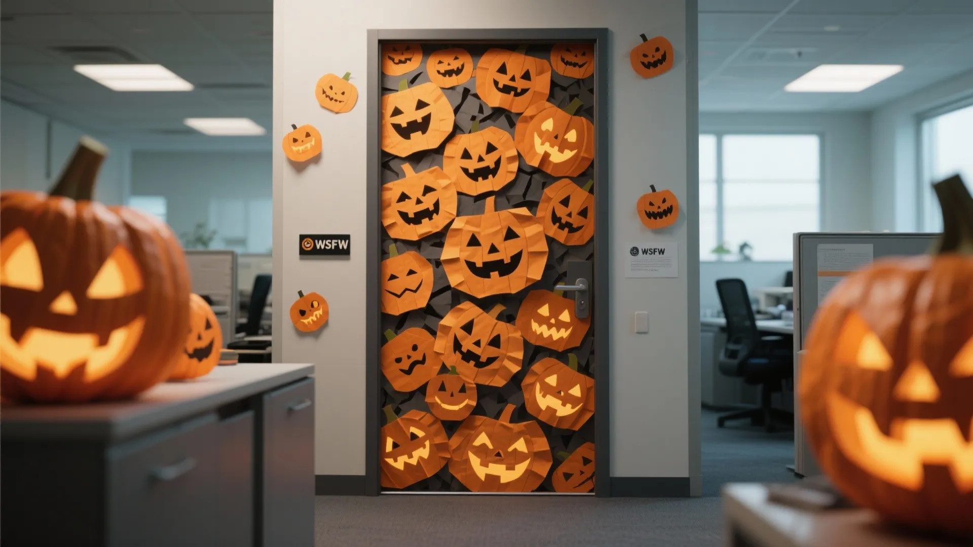 7. Jack-o’-Lantern Wall