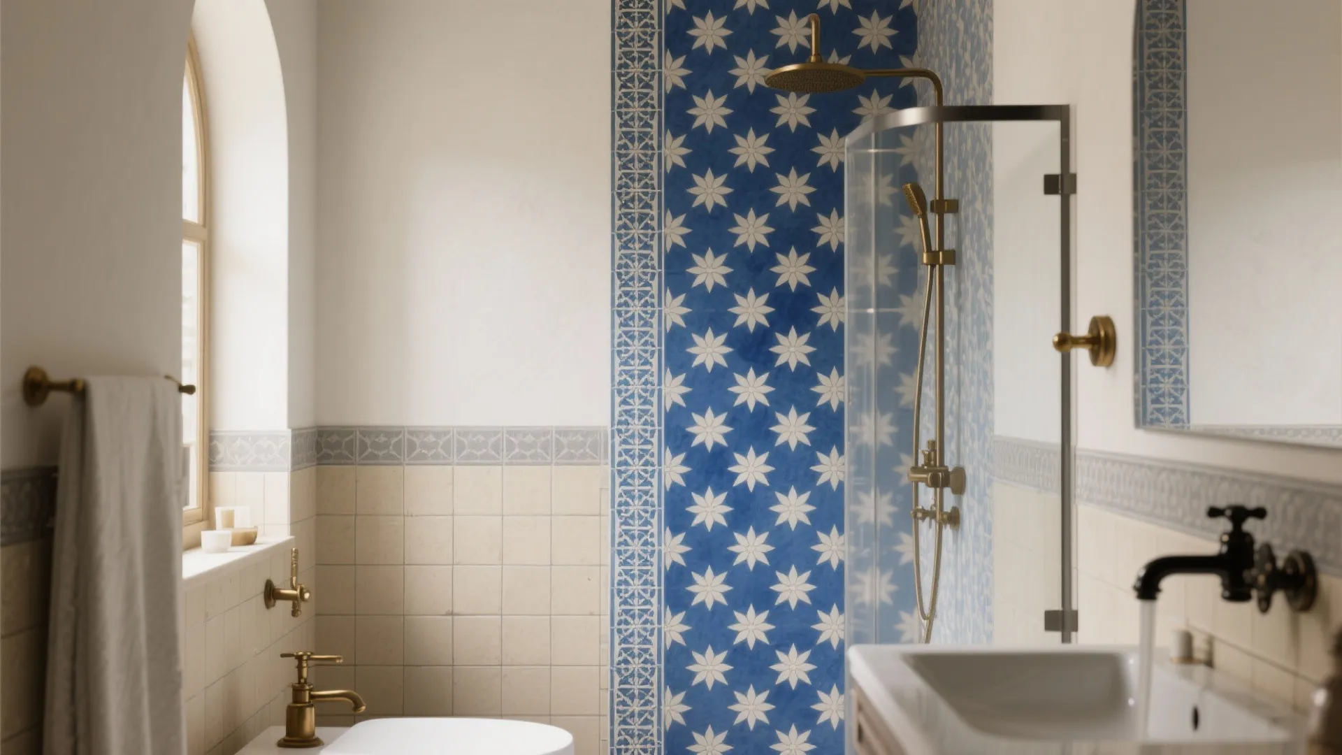 Pattern Accent: Jaipur Blue, Moroccan Motifs, or Hand-Painted Look