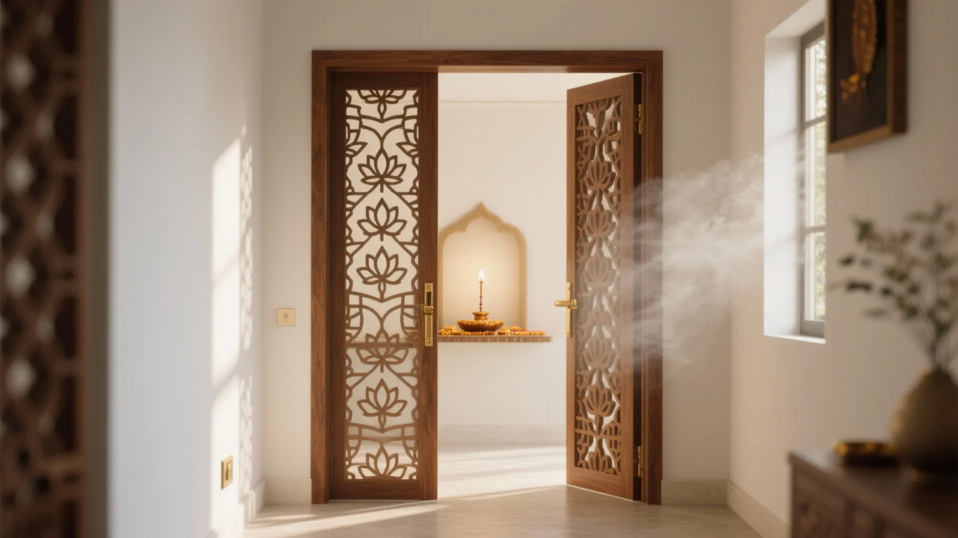 Minimalist Jali Doors for Airy Sanctity
