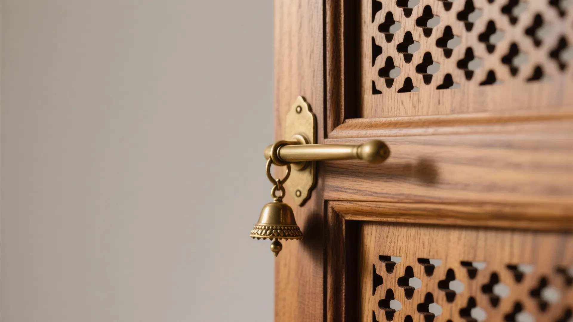 Traditional Jali Doors with Soft Brass Accents