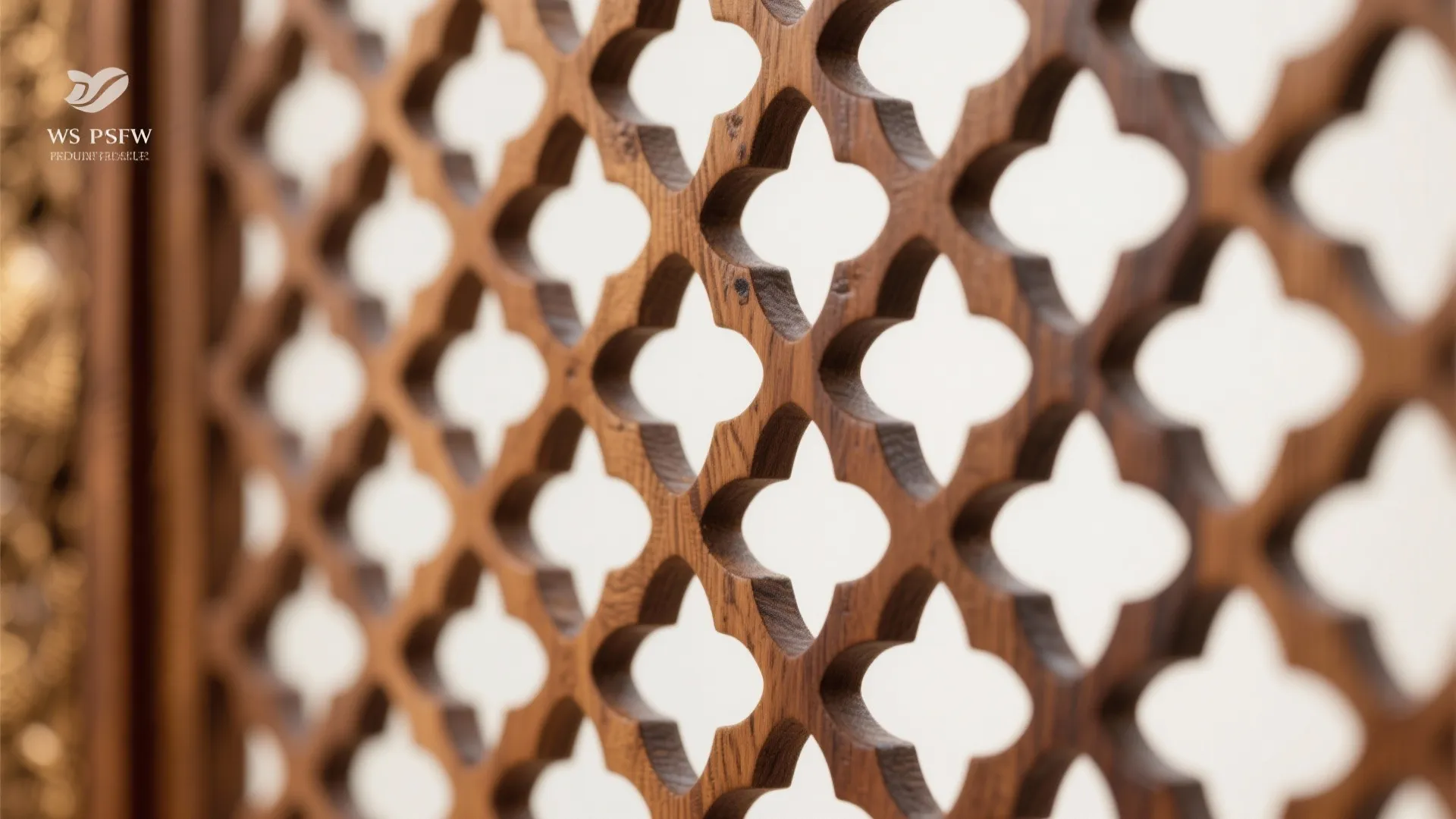 1) Minimal wooden jali partition