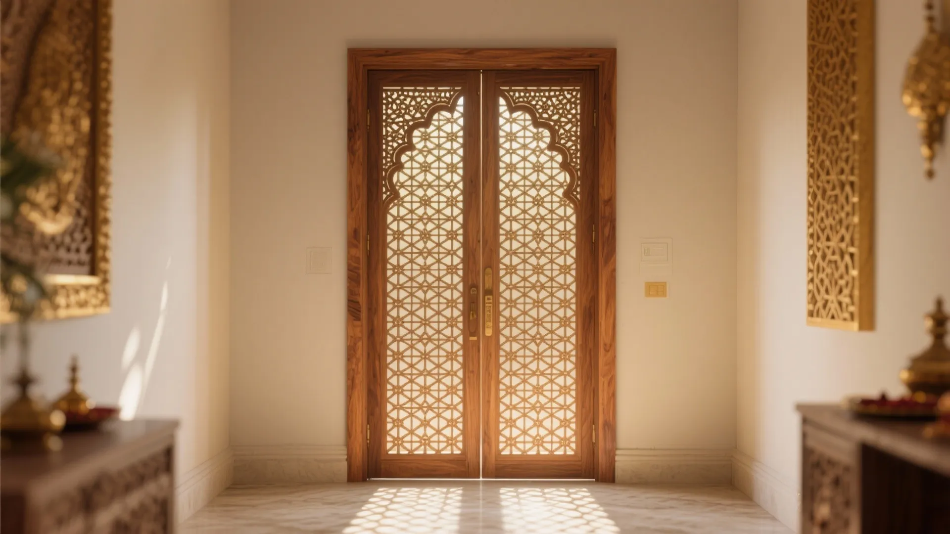 Jali Lattice Doors for Airflow and Privacy