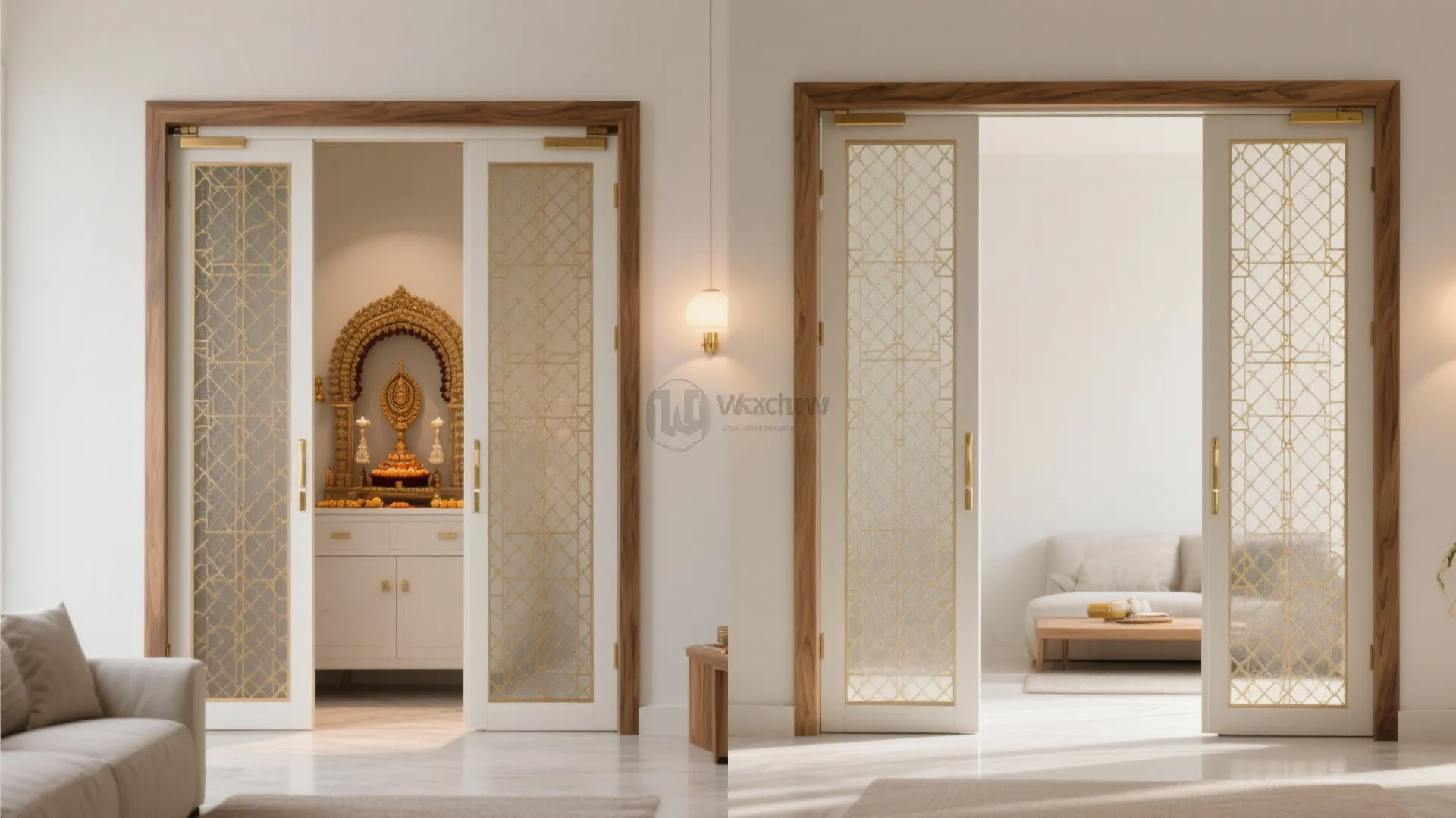 Slide or Pocket “Jali” Doors for Privacy and Focus