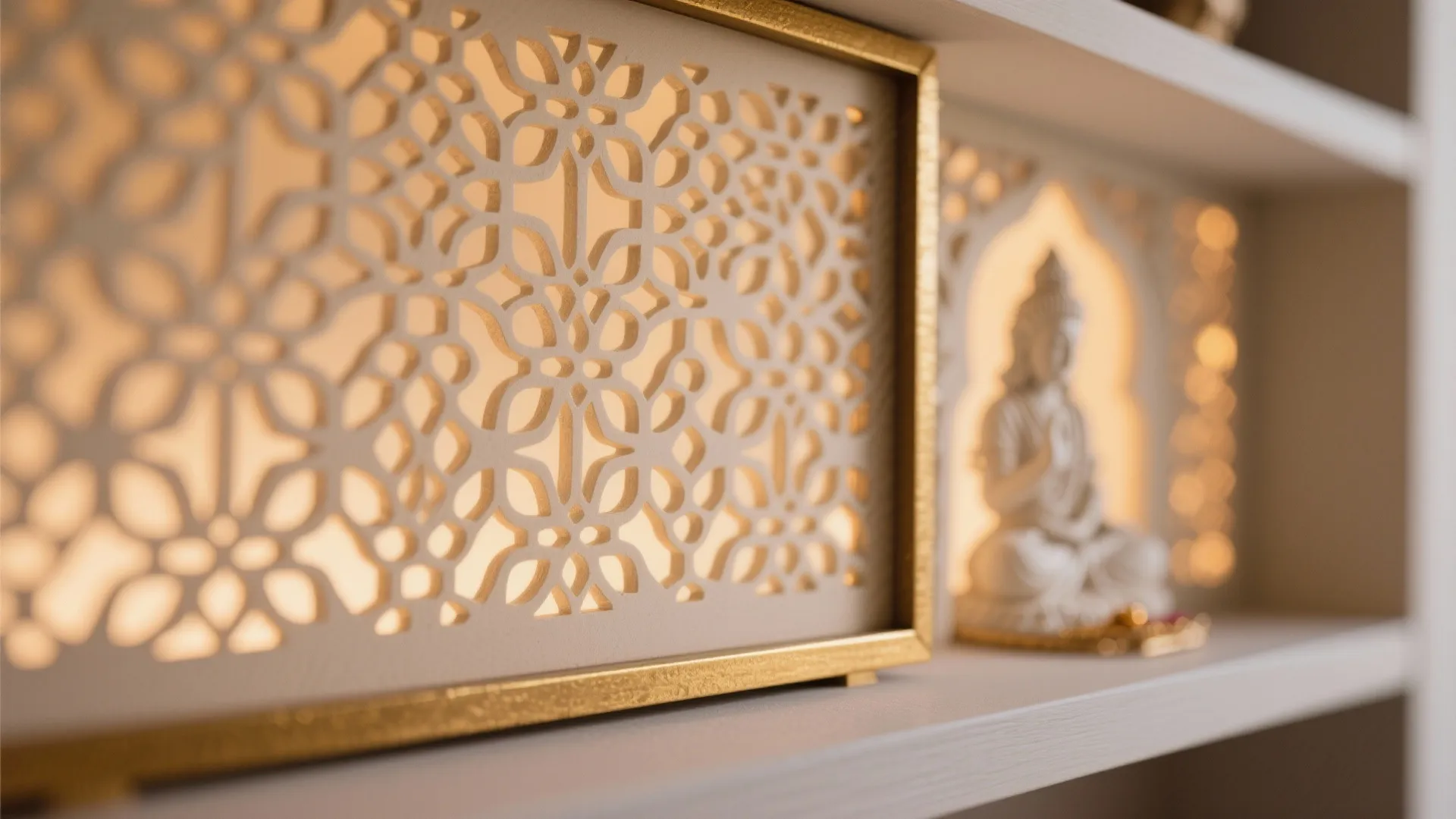 Backlit jali panels for glow and privacy