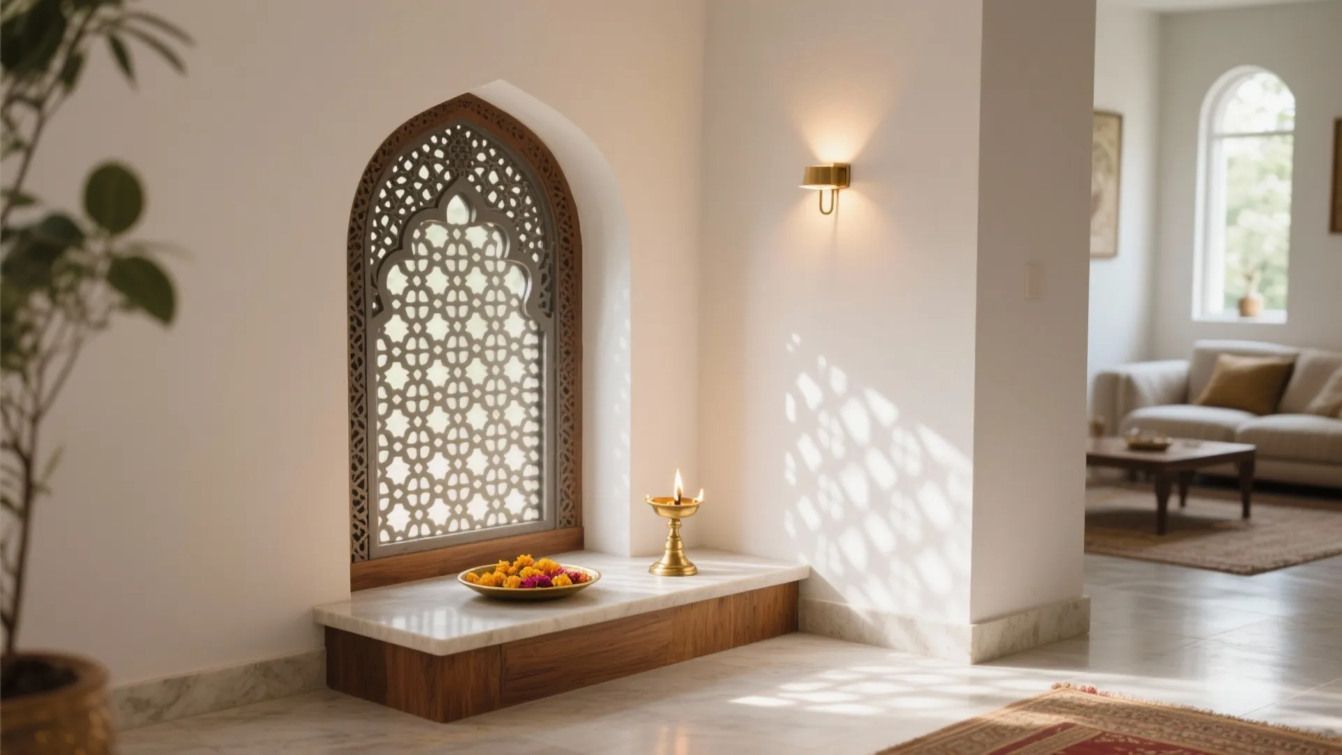 Corner Niche with Jali Partition