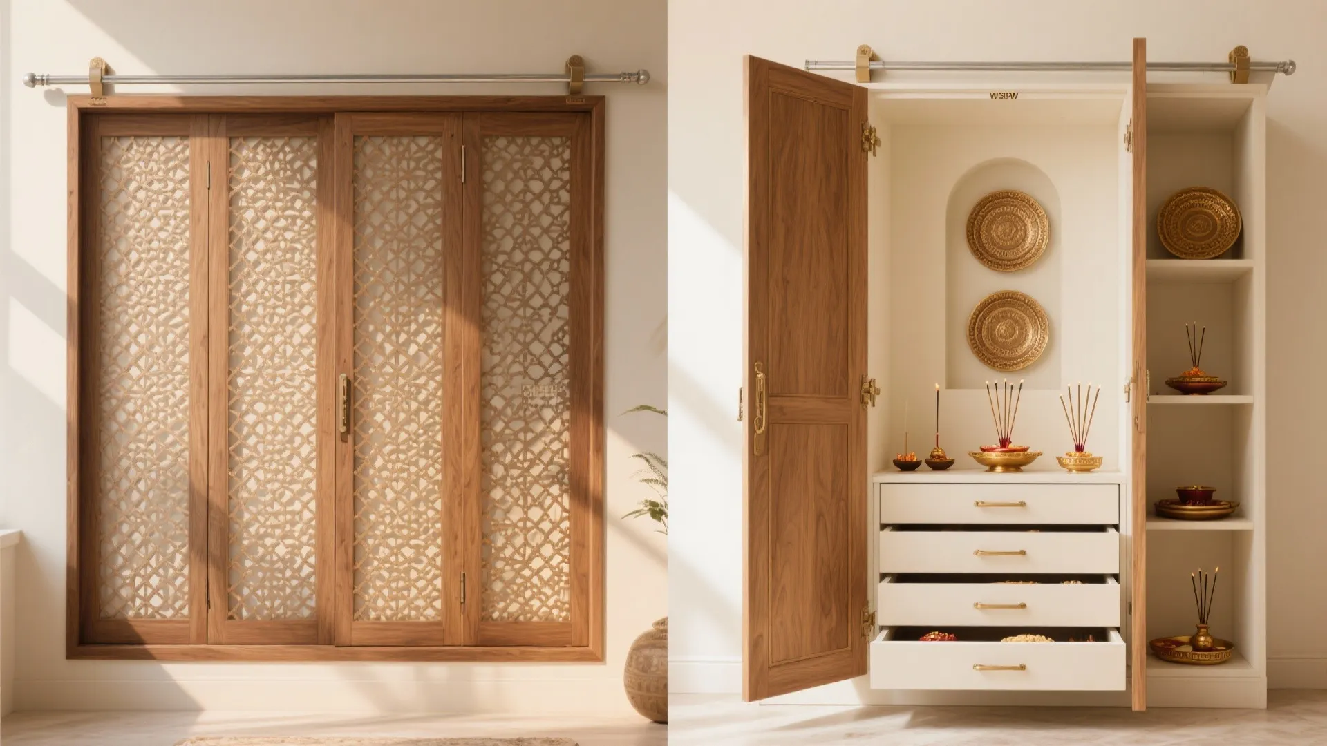 Hidden Storage and Sliding Jali Doors