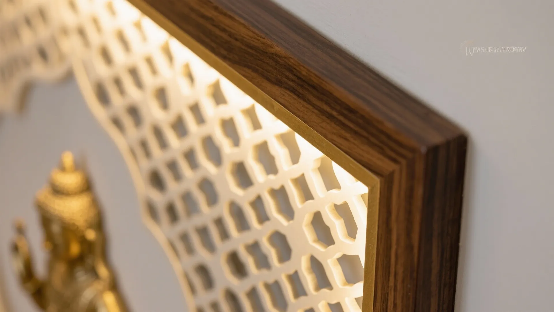 Backlit Jali and Warm Wood Accents