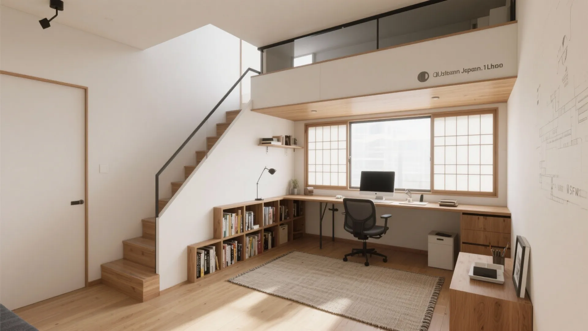 Tips 4: 日本都市の1LDKでも“デスク一体型ロフト”でゾーニング（東京／大阪／京都の共通解）