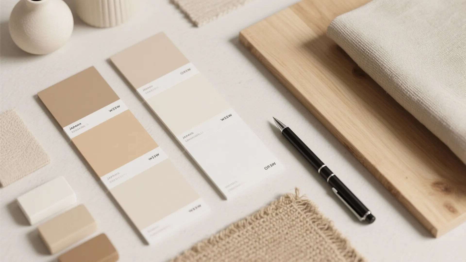 Calm Japandi Neutrals with Warm Wood Accents