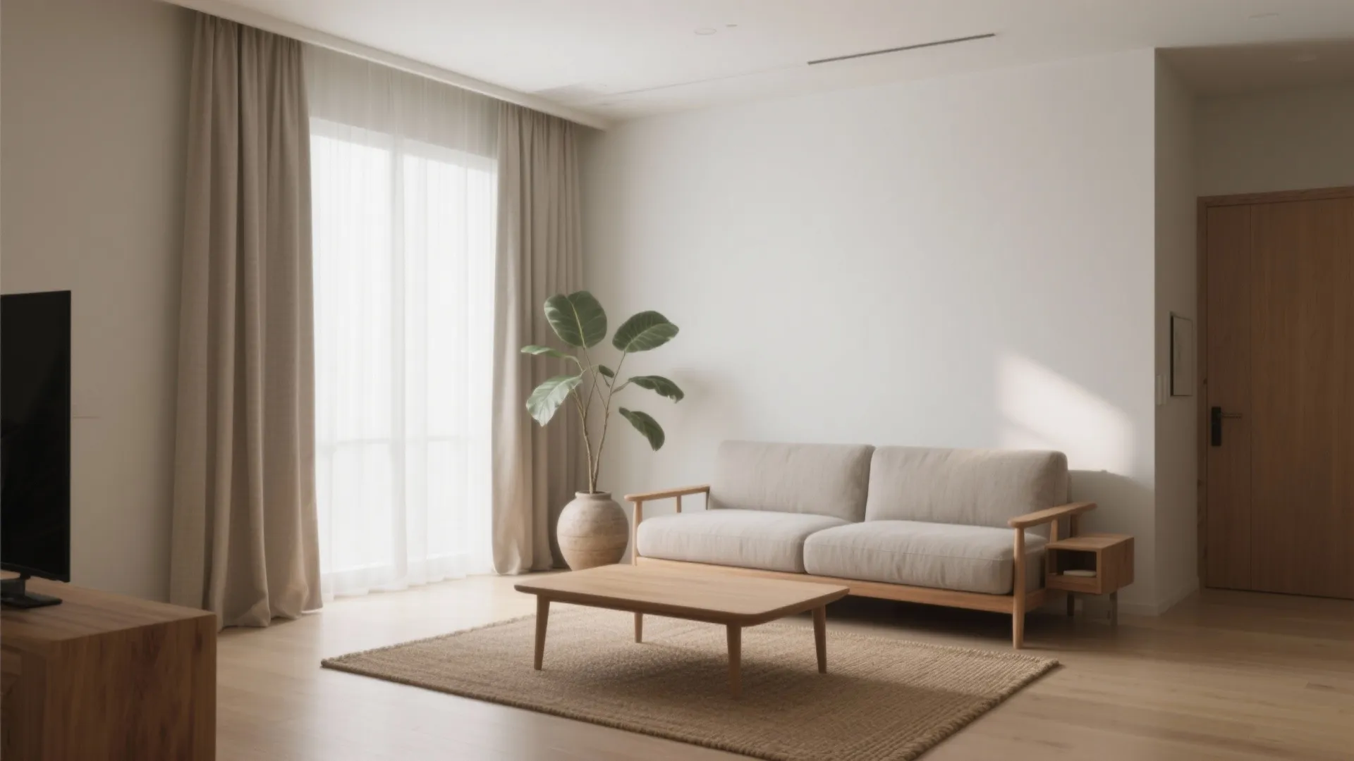 Japandi Neutrals with Warm Wood
