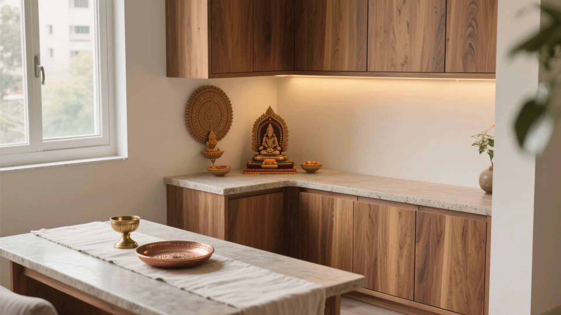 Natural Wood + Stone: Japandi-Indian Calm