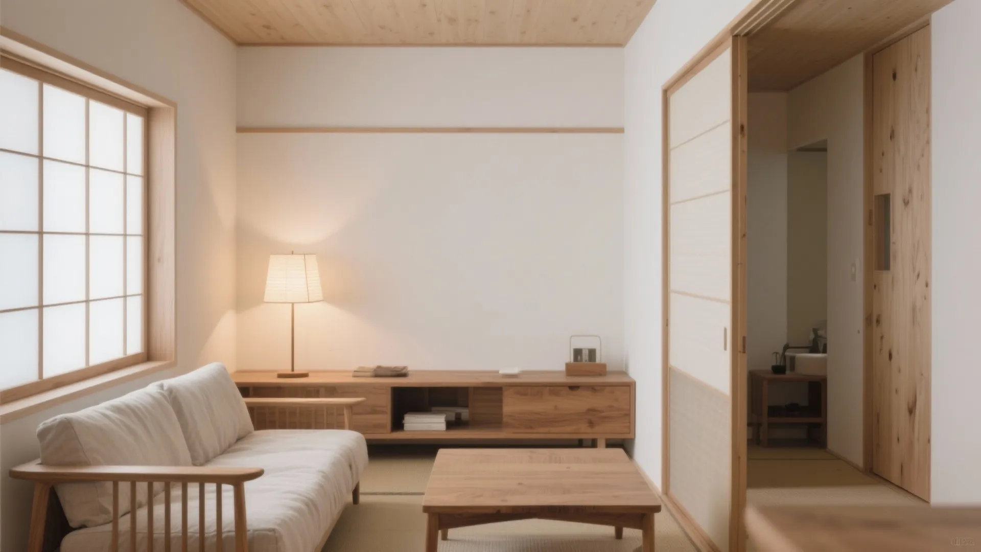 色と素材の“温冷差”で広がりを演出：日式風のやさしいトーン設計