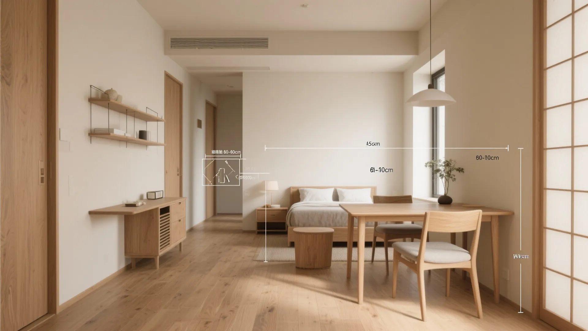 Tips 5: 家具寸法の最適化で“歩ける余白”を確保（日本都市・動線規劃）