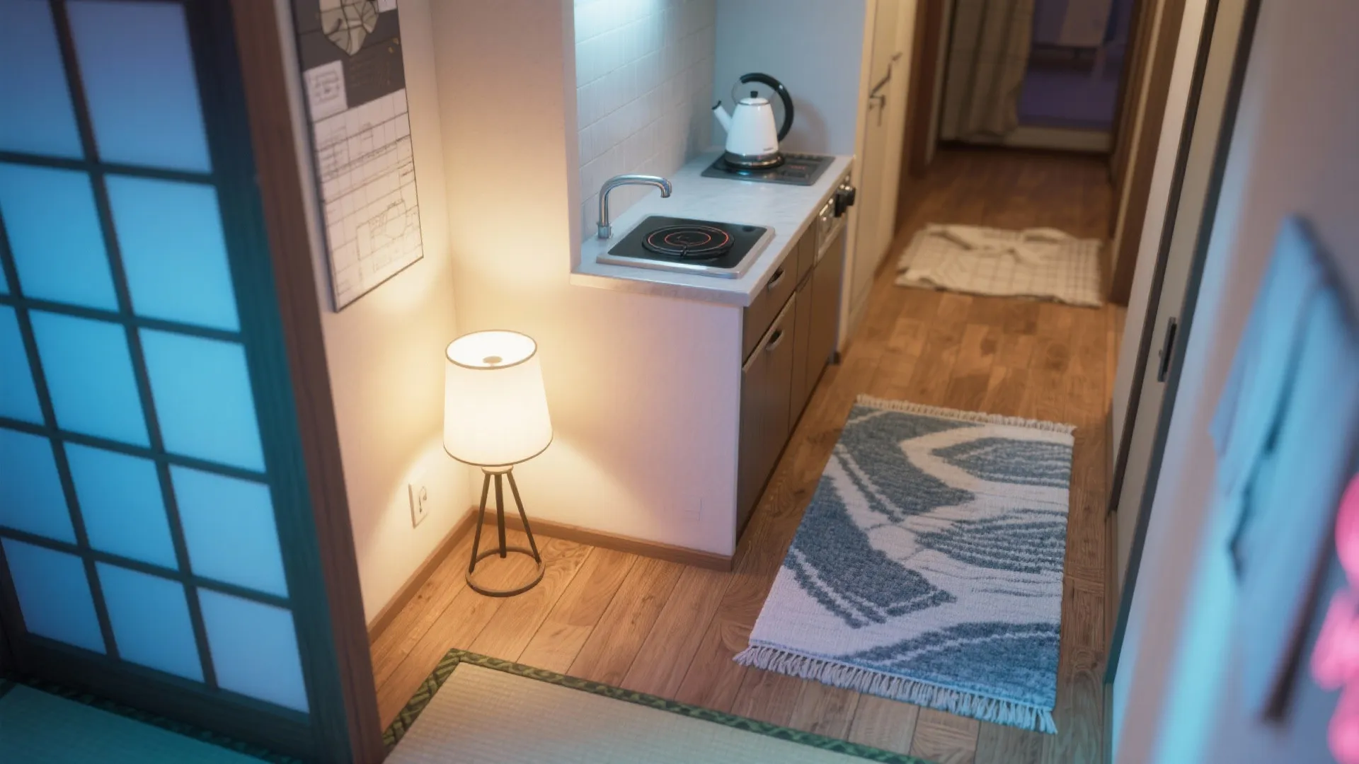 Tips 4: 1R/1Kは“床で冷やす”が効く（日本都市／1R設計／収納技巧）