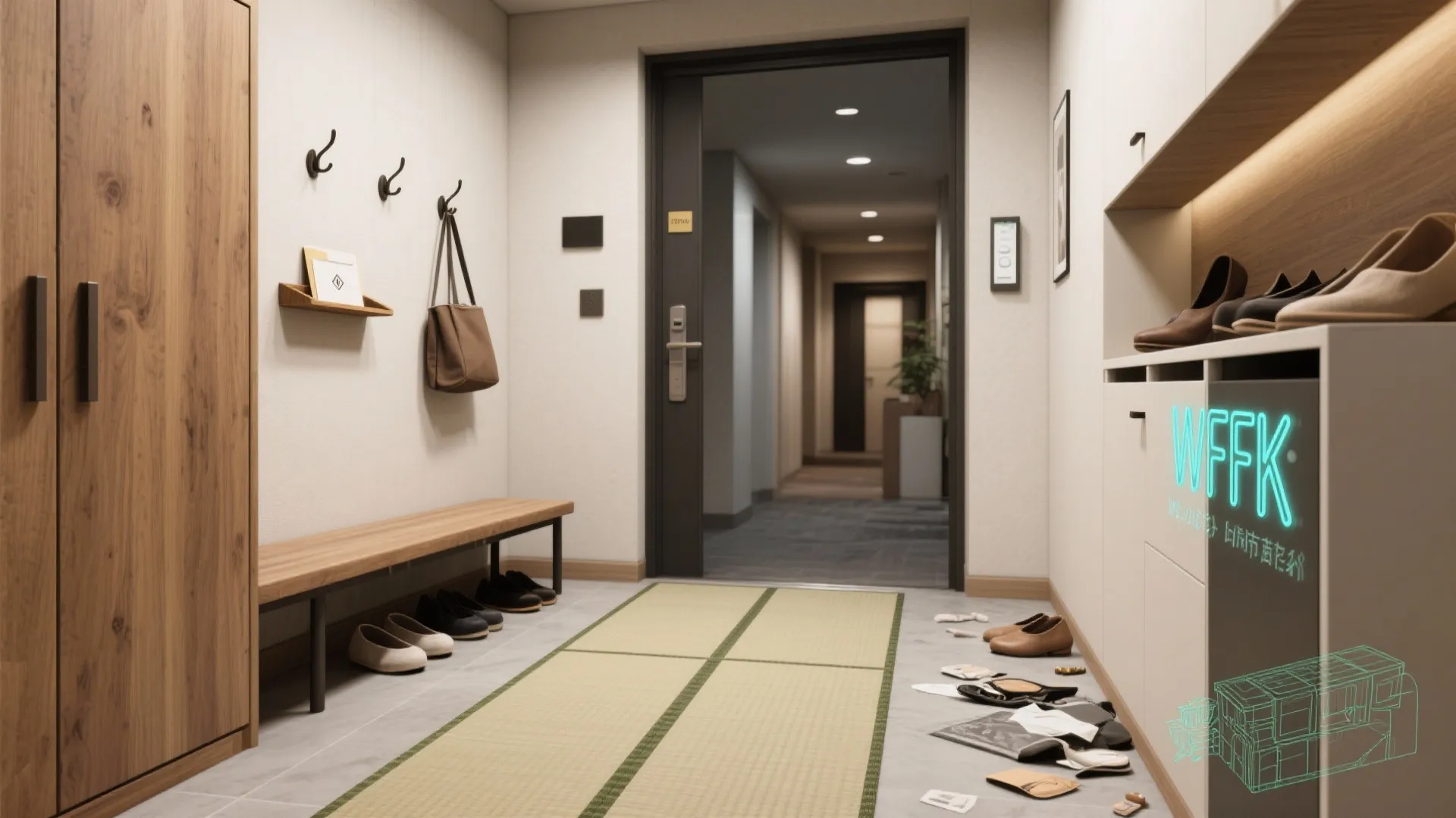 Tips 5: 玄関〜廊下に“仮置き”の余白を（収納技巧×日本都市）