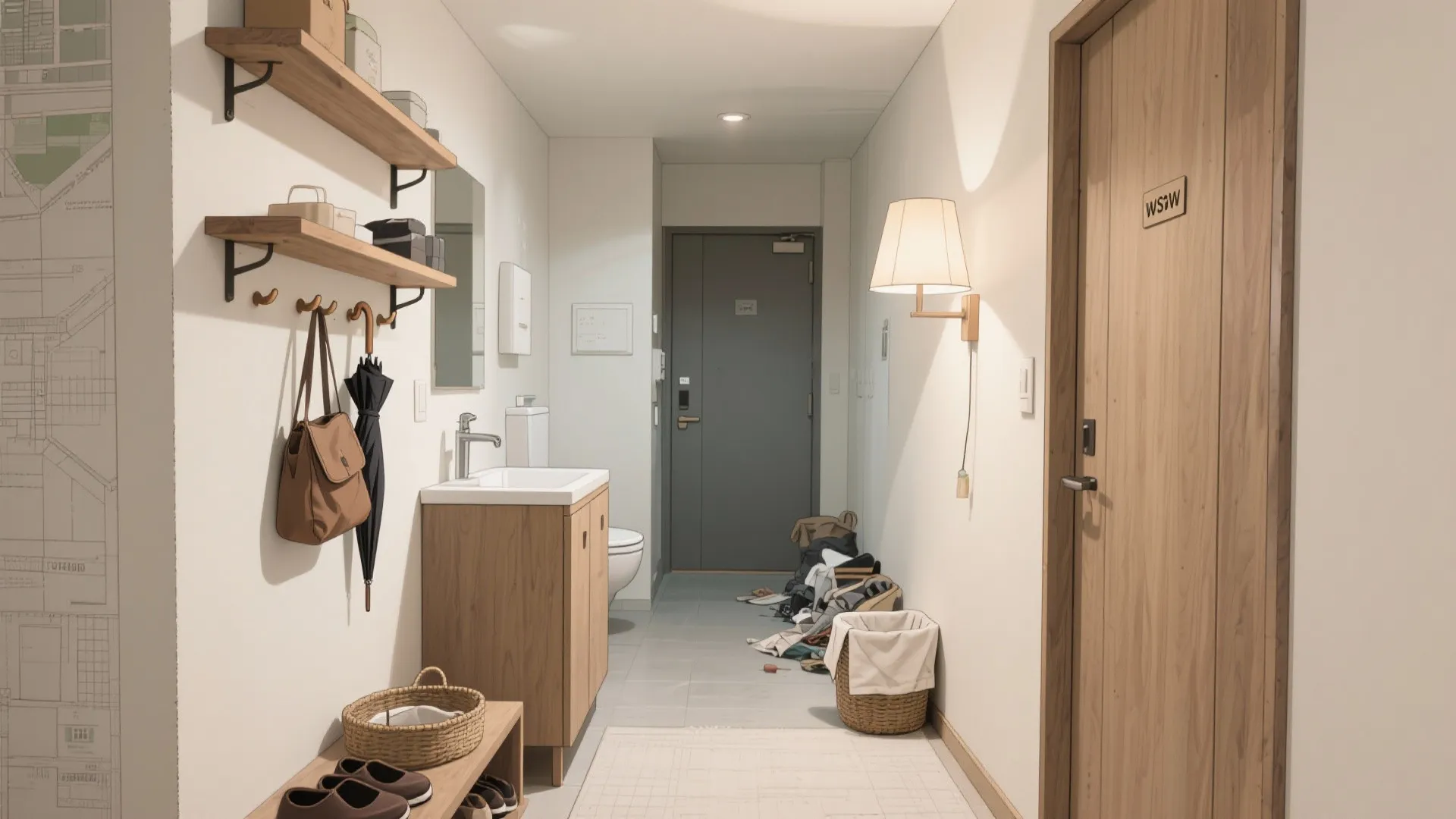 Tips 3: 玄関〜洗面は“縦の収納”で通過時間を短縮（収纳技巧×日本都市）