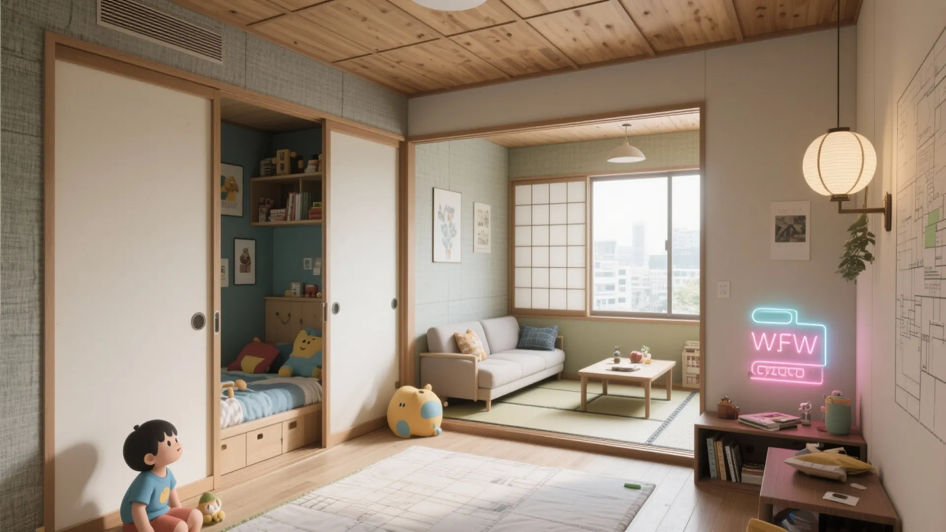 家族の距離感を整える：可変間仕切りと音のマネジメント