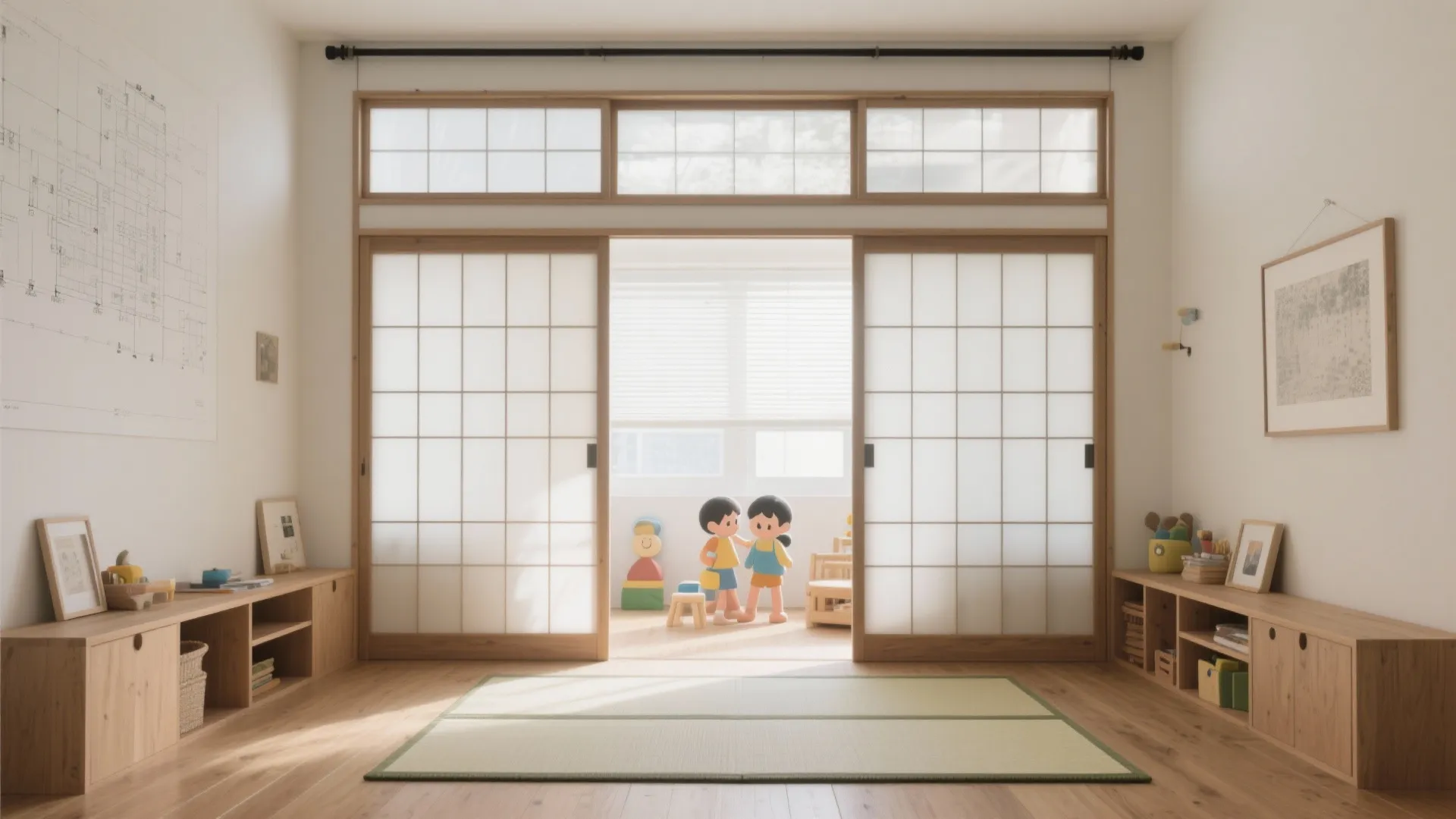 Tips 7: 個室は可変の“3枚引き”で1.5室化（收納技巧・日式風格）