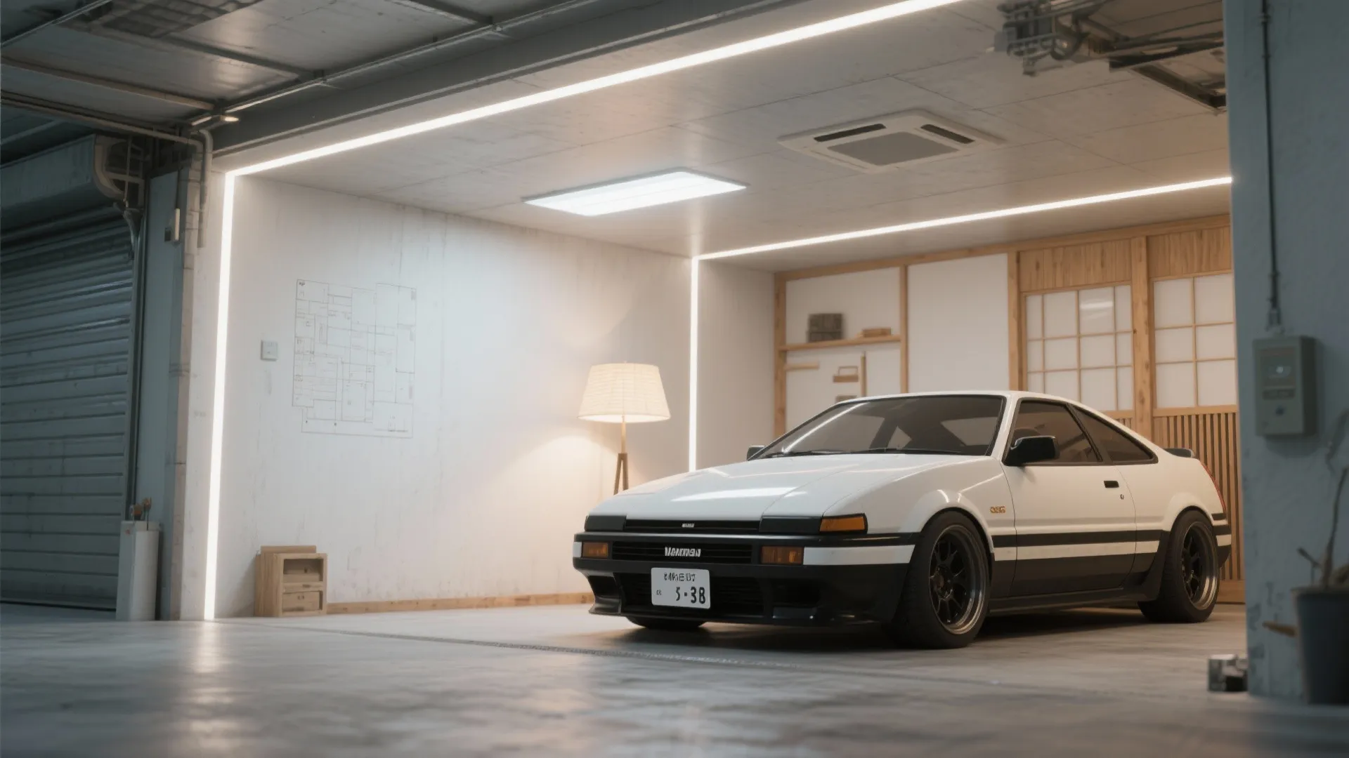 Tips 5: ガレージも“部屋化”する光と色の整え方（日式スタイル × 収まり）