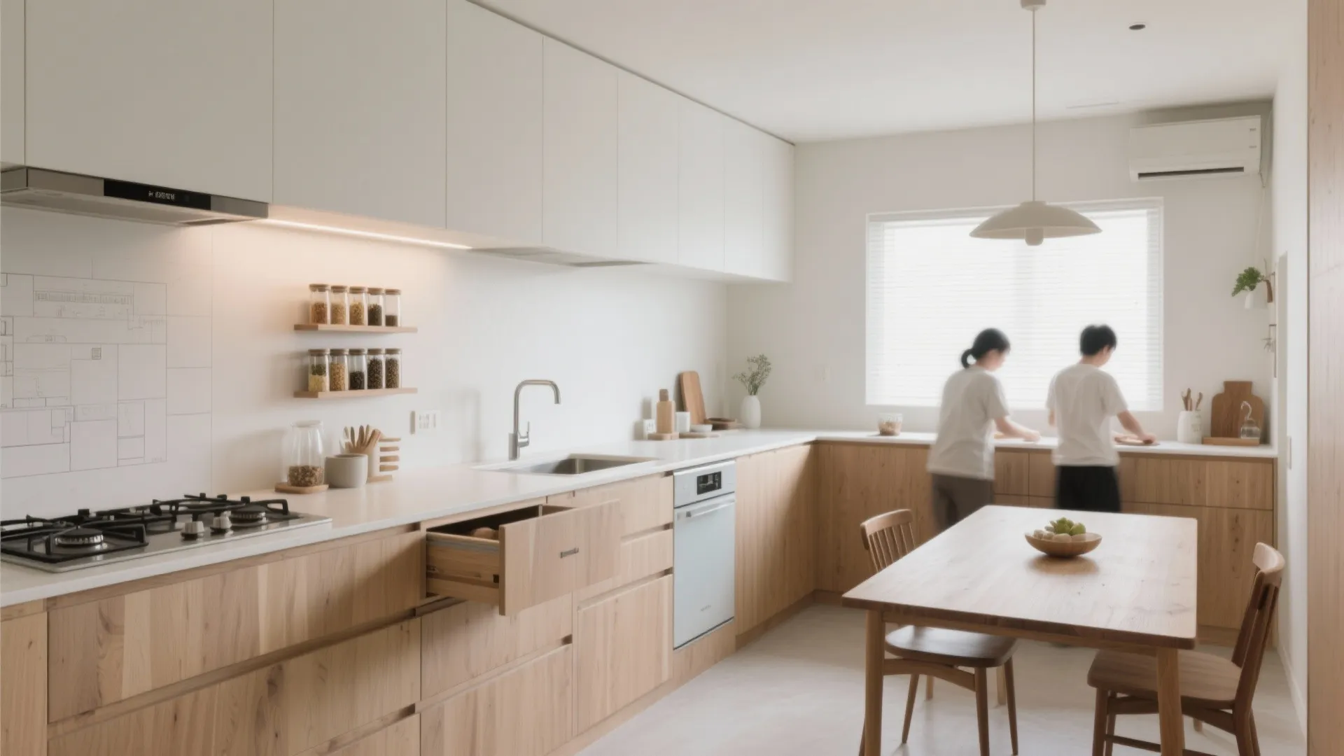 Tips 5: キッチンは“回遊×一直線”の折衷（動線规划で家事時短）