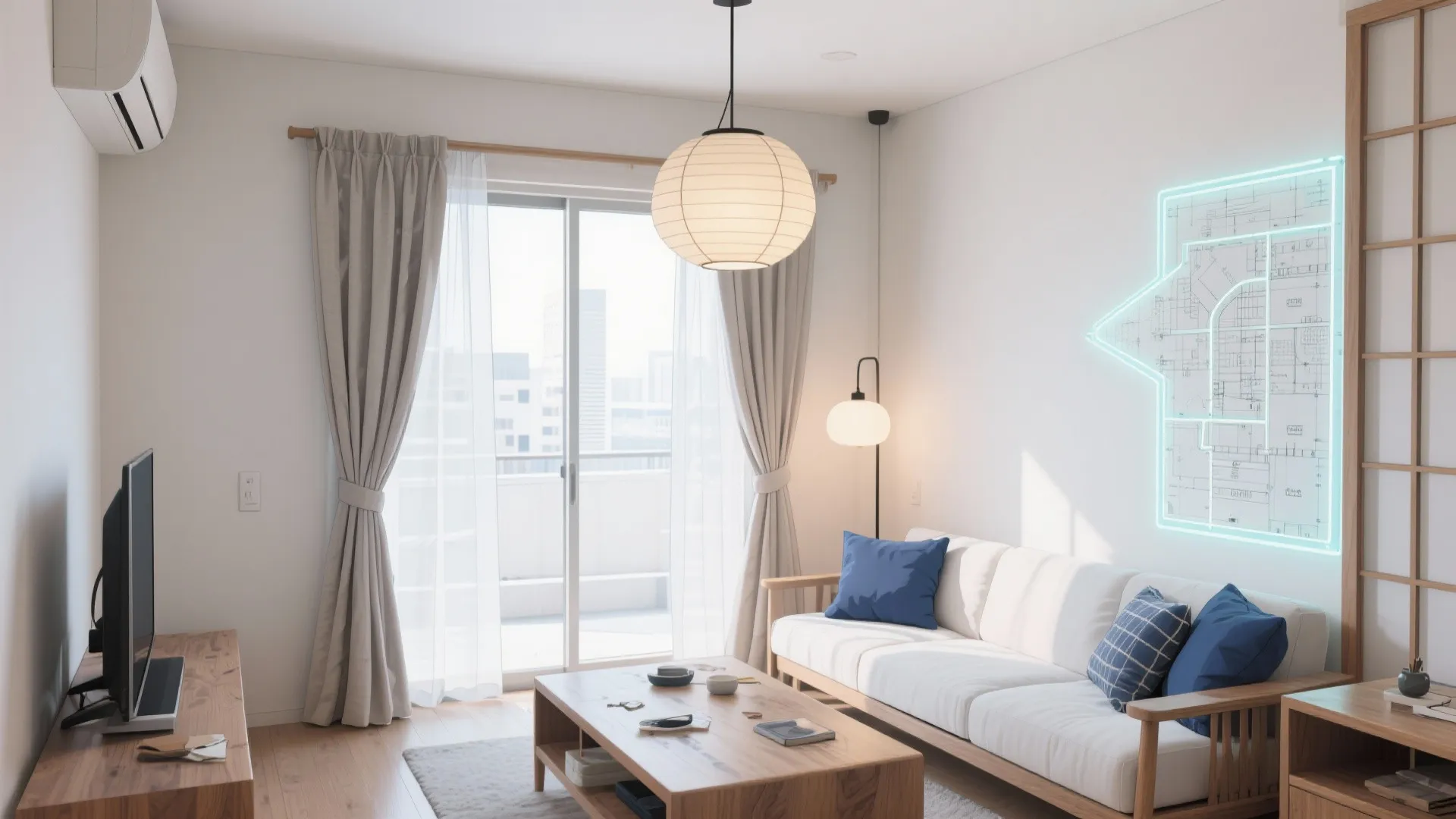 光と色の“日式レイヤー”：日式風格で1Rに奥行きを足す