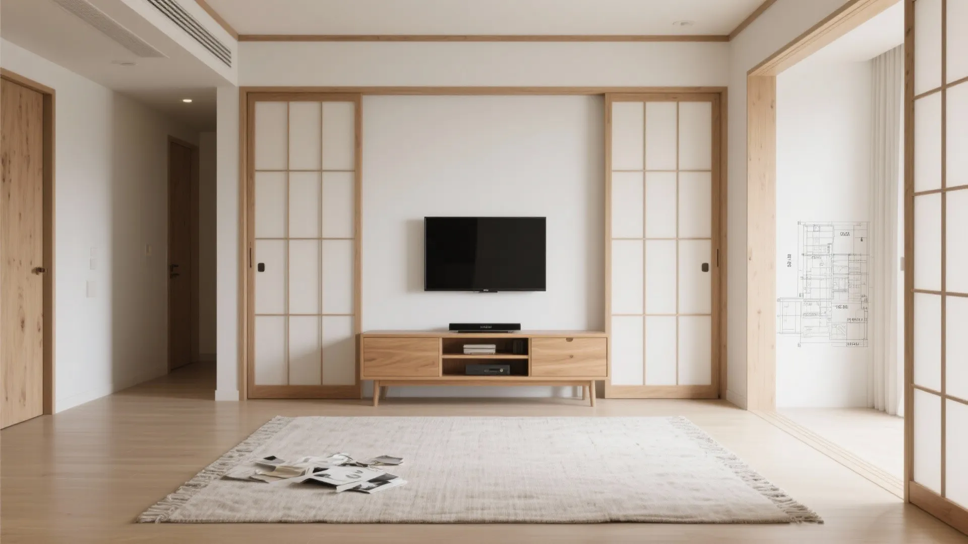 Tips 2: 収納一体型ローボードで収納技巧と日式風格を両立