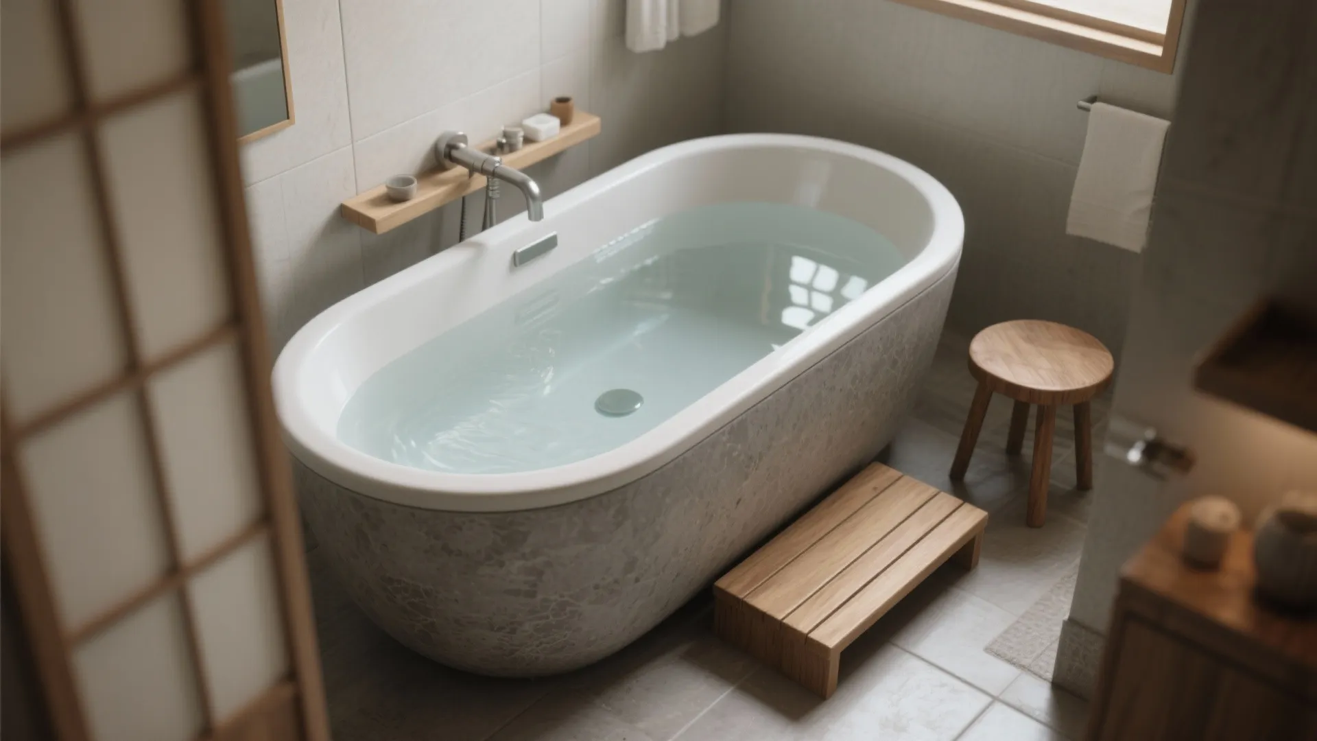 2. Deep Japanese soaking tubs (short length, big soak)