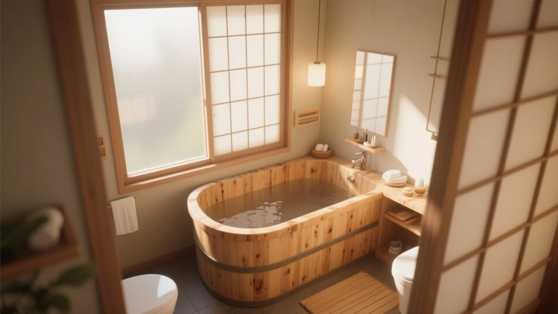 Wood-Clad Japanese Soaking Tub