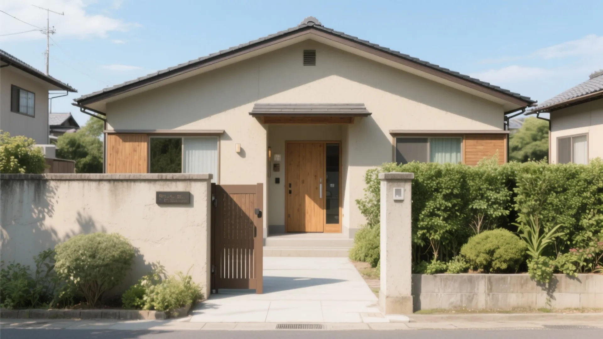 Tips 10: 外構は“南アプローチ＋袖壁”で視線をチューニング（大阪・東京小户型）