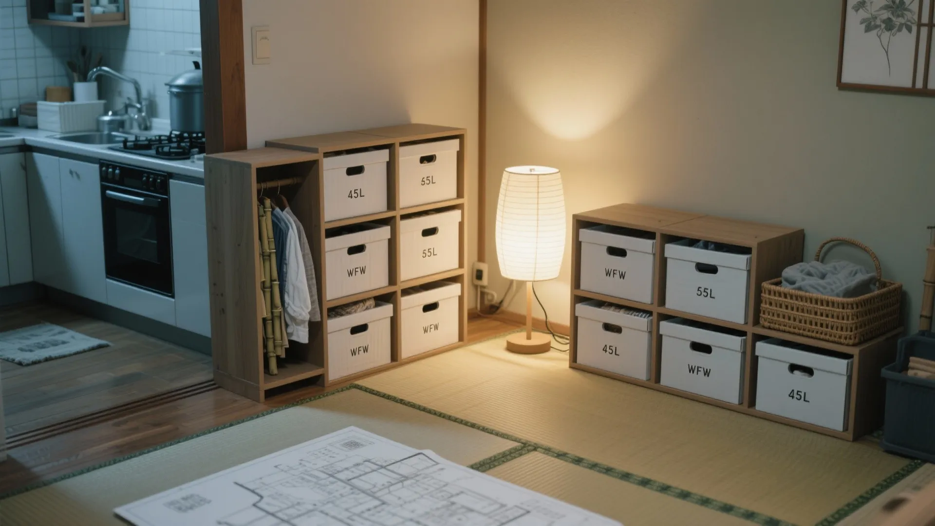 Tips 3: 収納技巧でダンボールを半減（収納技巧×日式風格）
